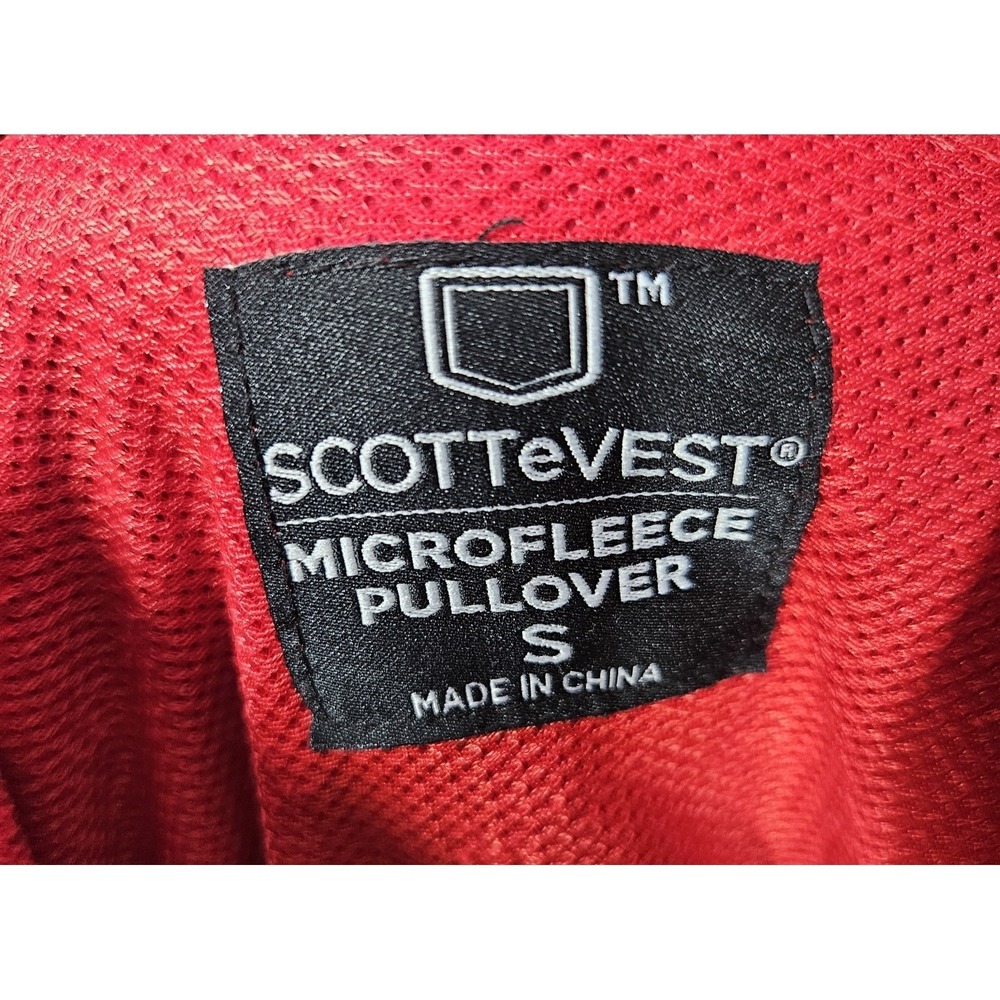 ScotteVest 1/4 Zip Microfleece Pullover Mens S Red Travel Outdoor TEC Vented - Picture 4 of 13